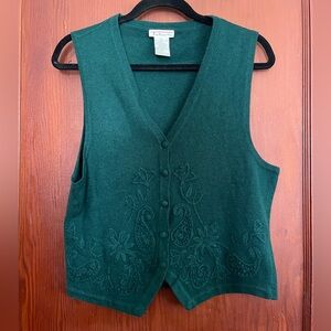 Talbots Teal V-Neck Knit Vest